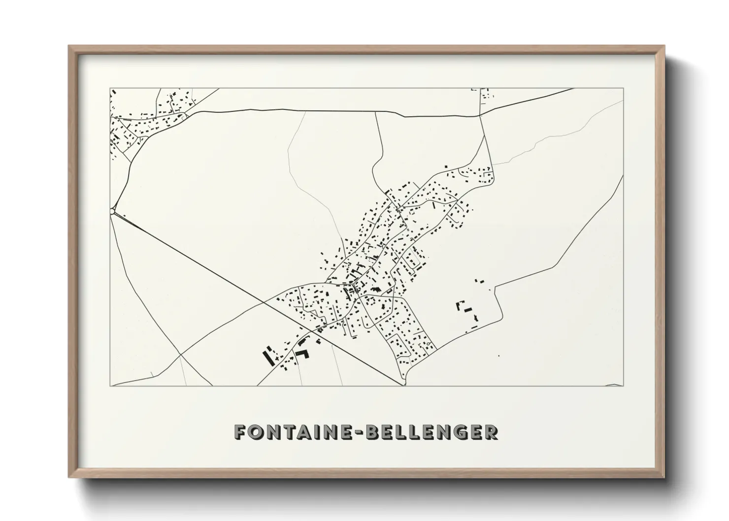 Une affiche de carte sur Fontaine-Bellenger