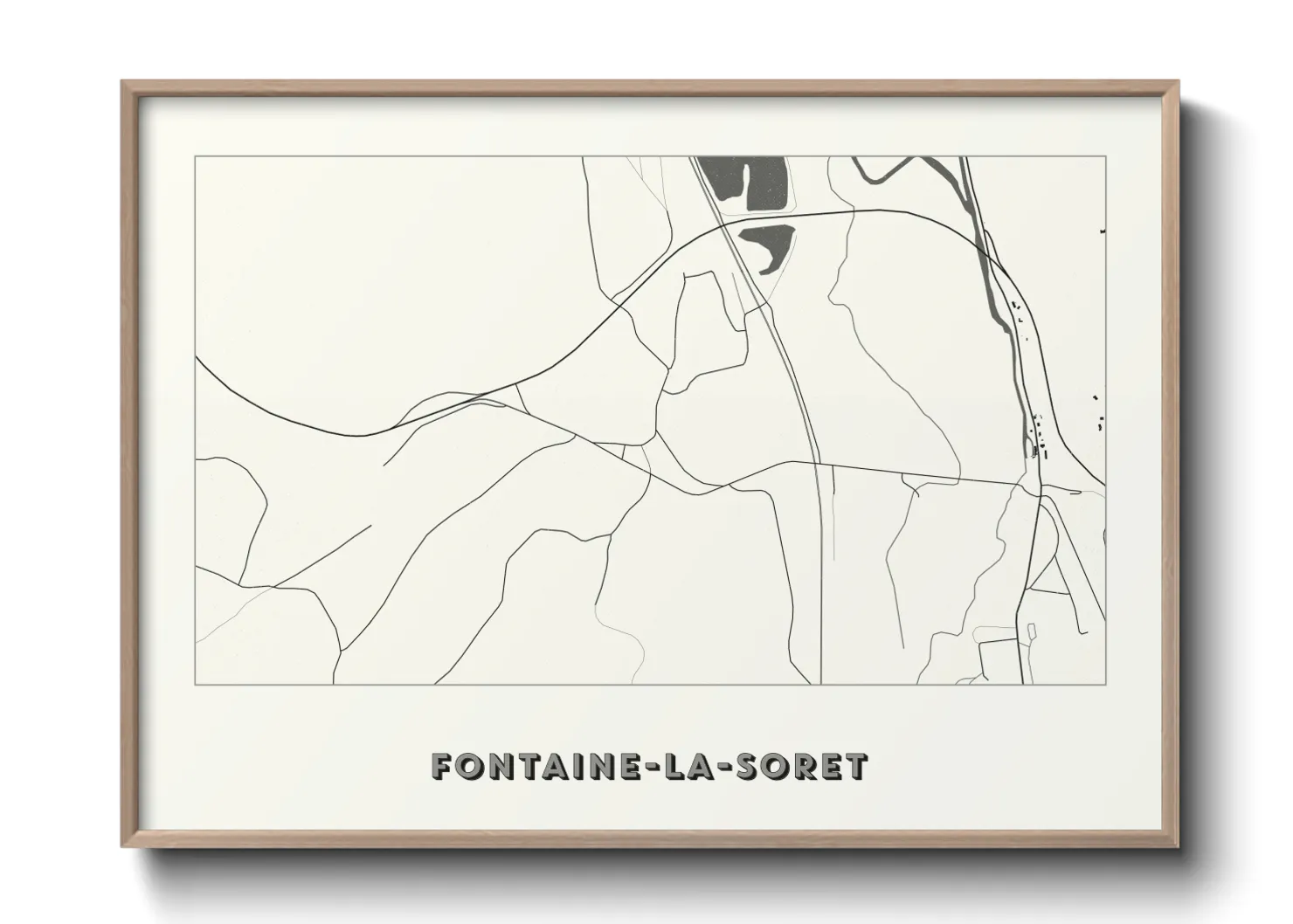 Une affiche de carte sur Fontaine-la-Soret