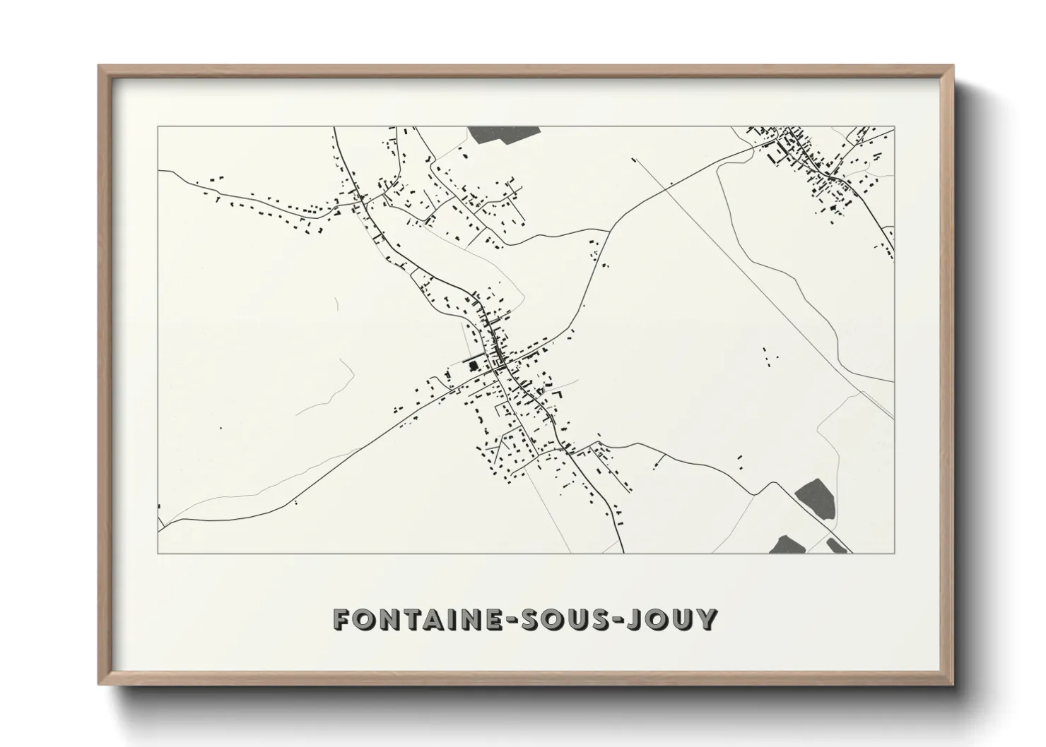 Une affiche de carte sur Fontaine-sous-Jouy