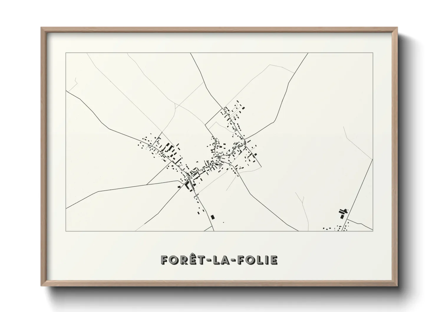 Une affiche de carte sur Forêt-la-Folie