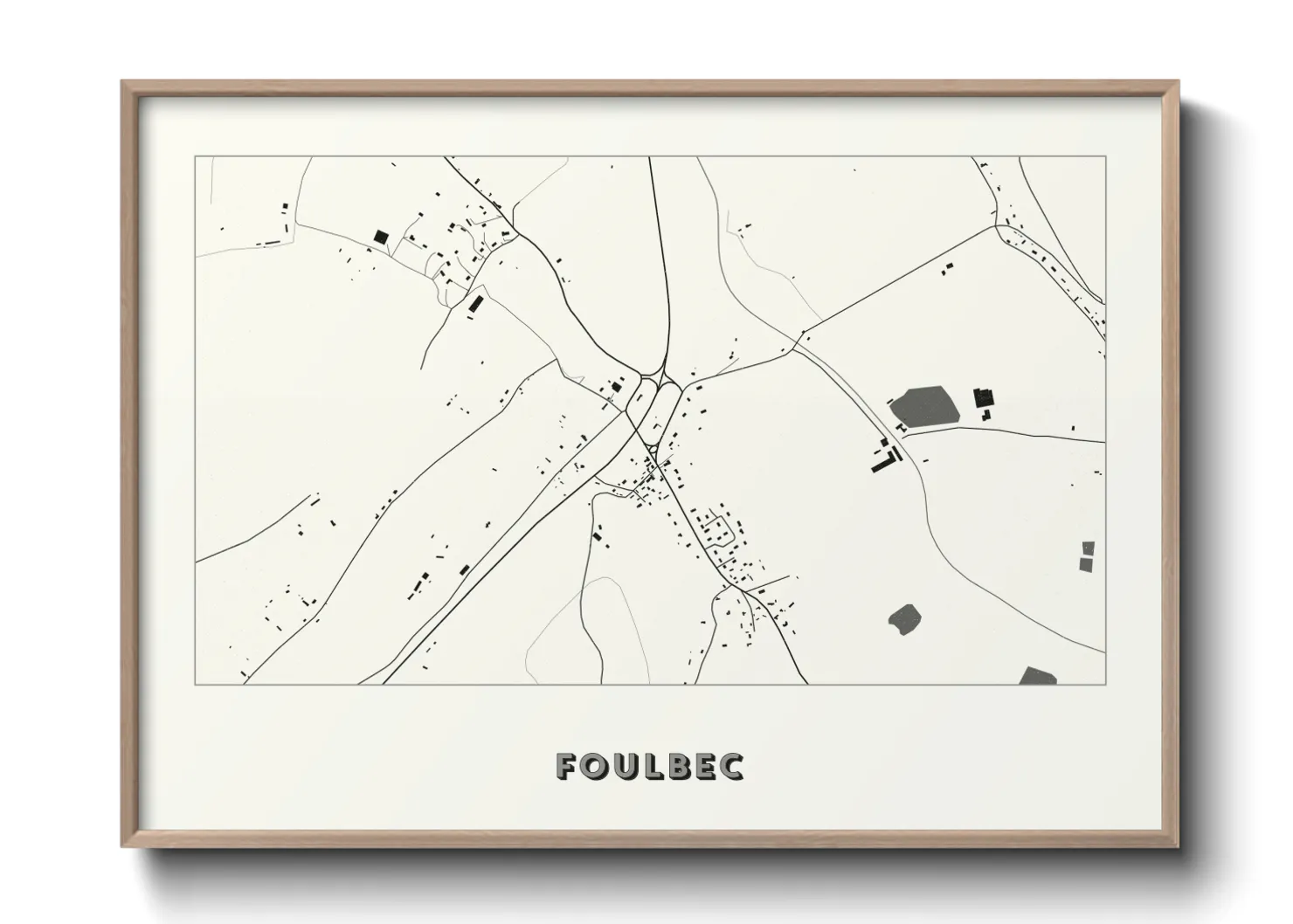 Une affiche de carte sur Foulbec