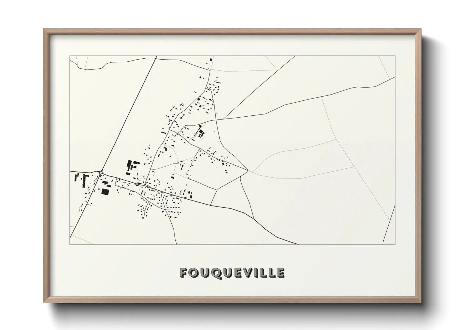 Une affiche de carte sur Fouqueville