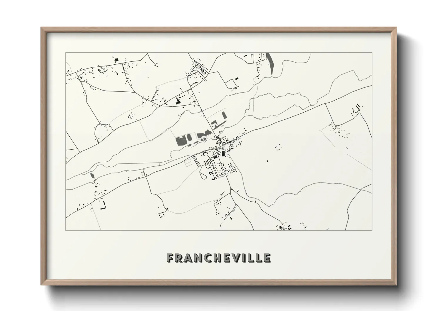 Une affiche de carte sur Francheville