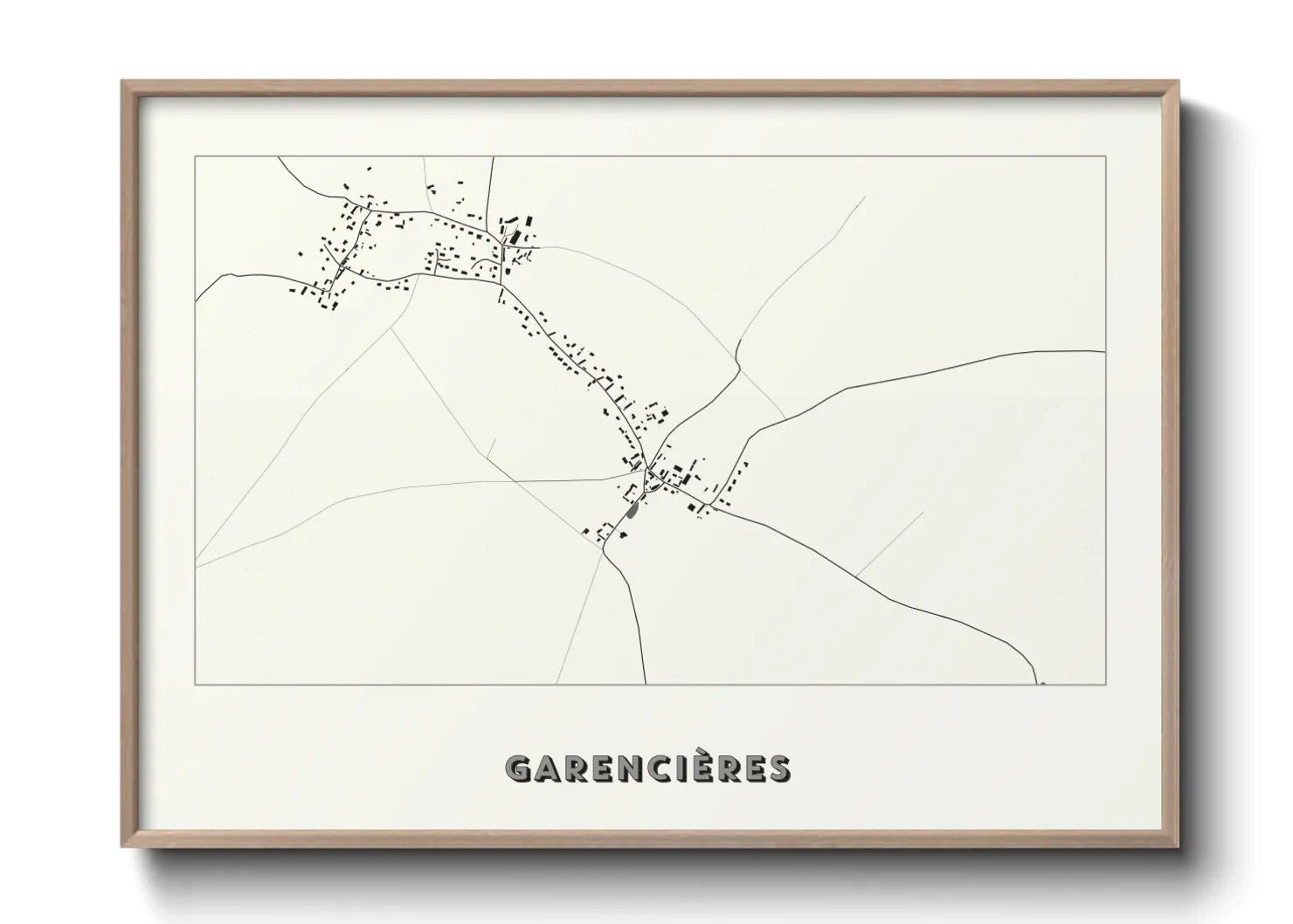 Une affiche de carte sur Garencières