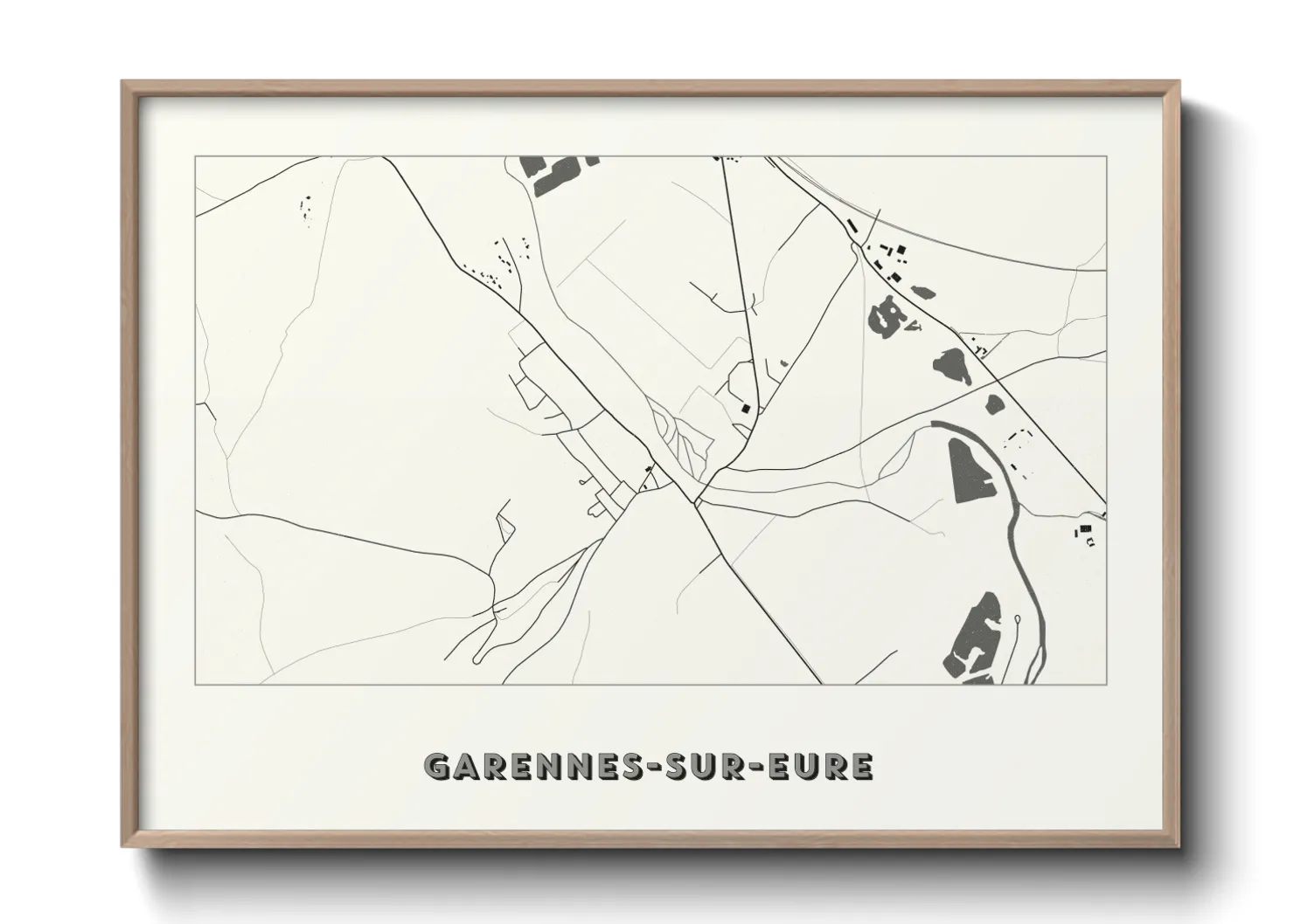 Une affiche de carte sur Garennes-sur-Eure