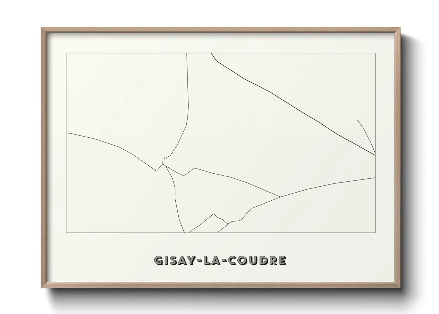 Une affiche de carte sur Gisay-la-Coudre
