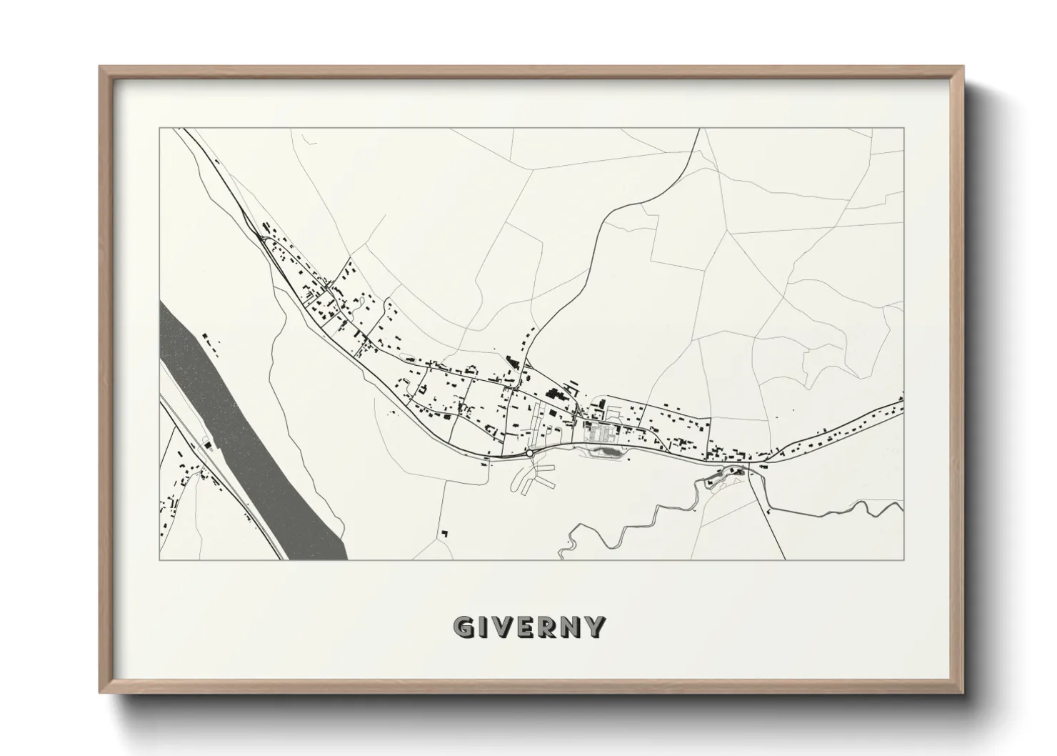 Une affiche de carte sur Giverny