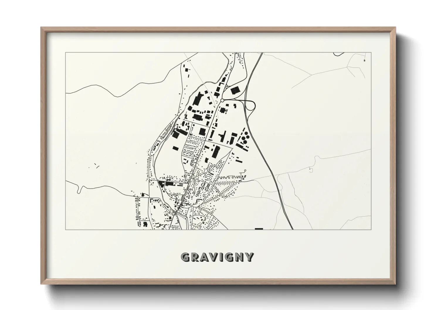 Une affiche de carte sur Gravigny