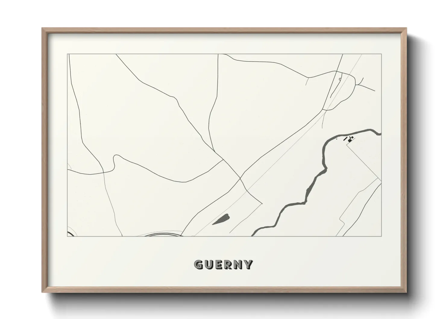 Une affiche de carte sur Guerny