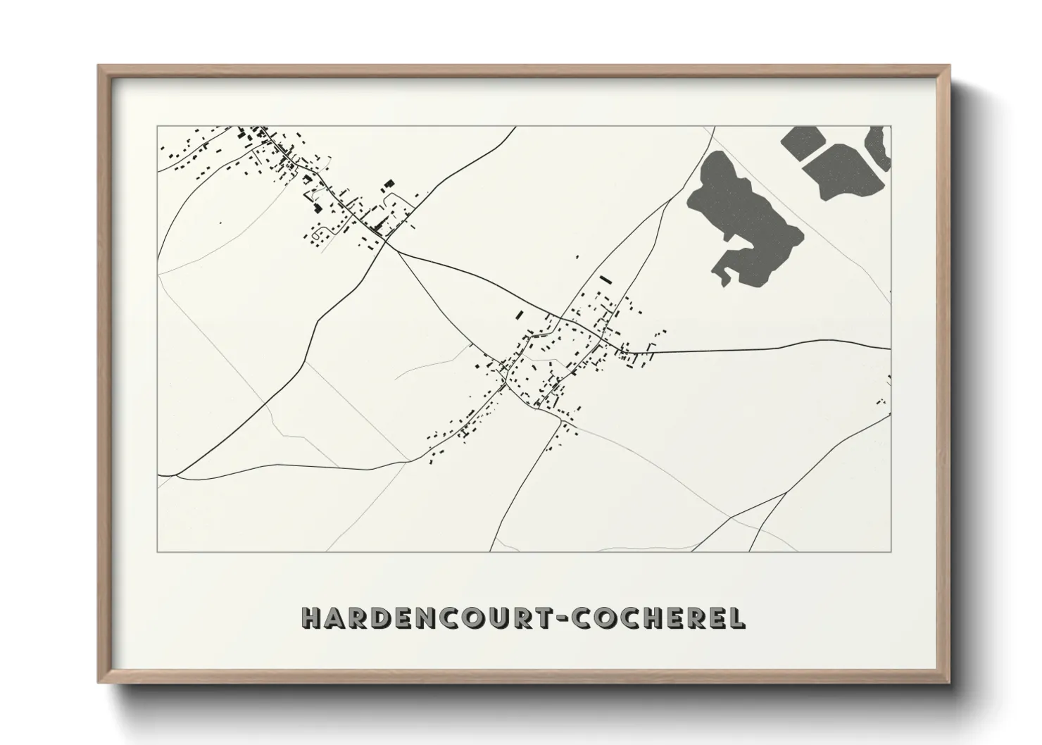 Une affiche de carte sur Hardencourt-Cocherel