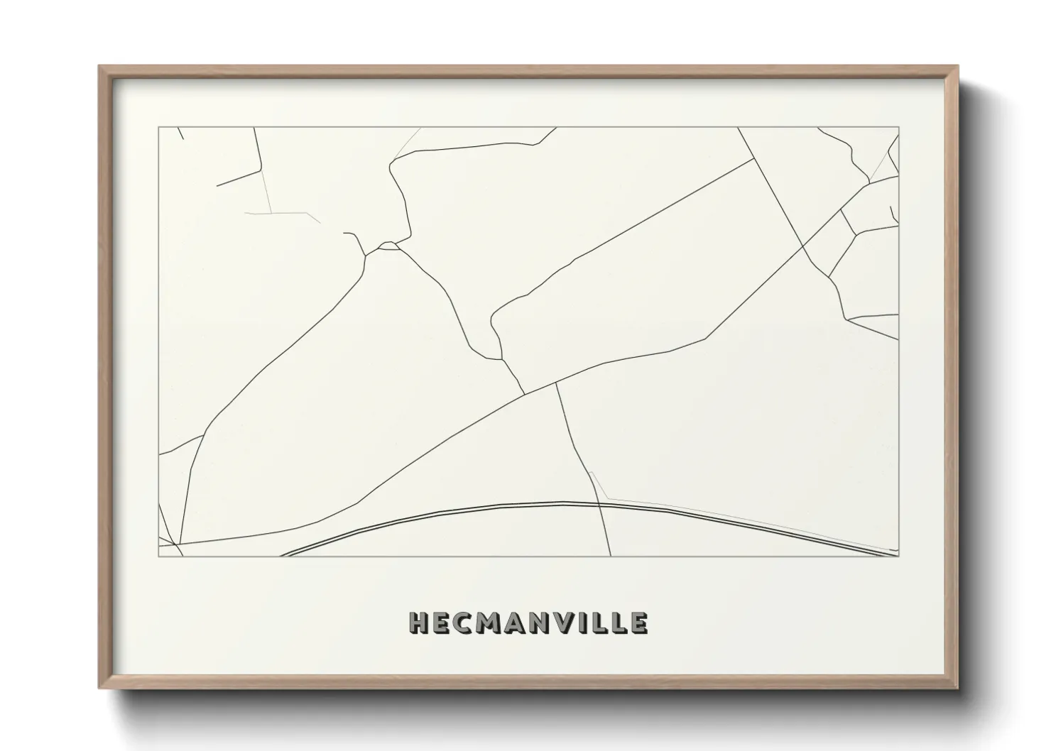 Une affiche de carte sur Hecmanville