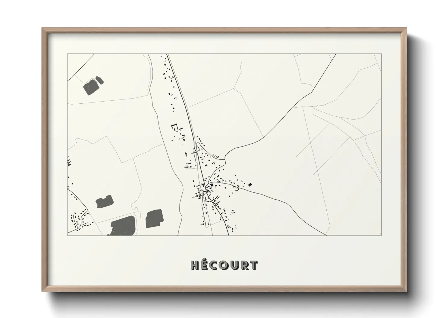 Une affiche de carte sur Hécourt