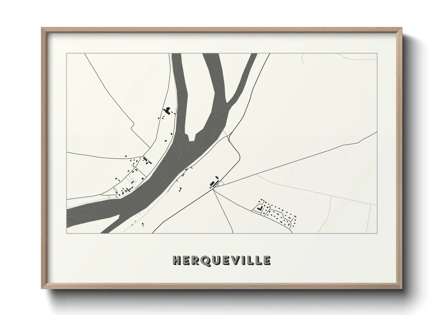 Une affiche de carte sur Herqueville