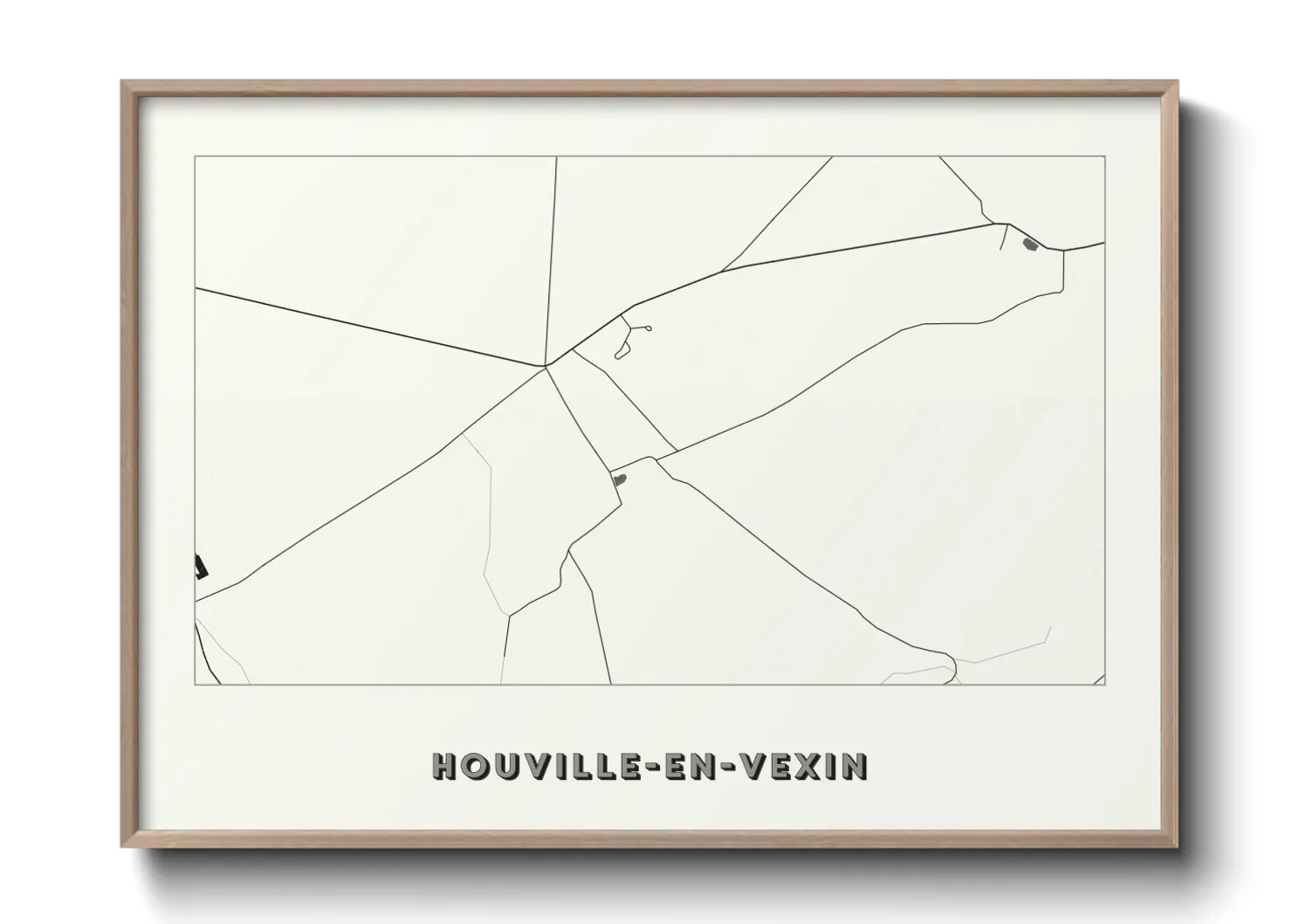 Une affiche de carte sur Houville-en-Vexin