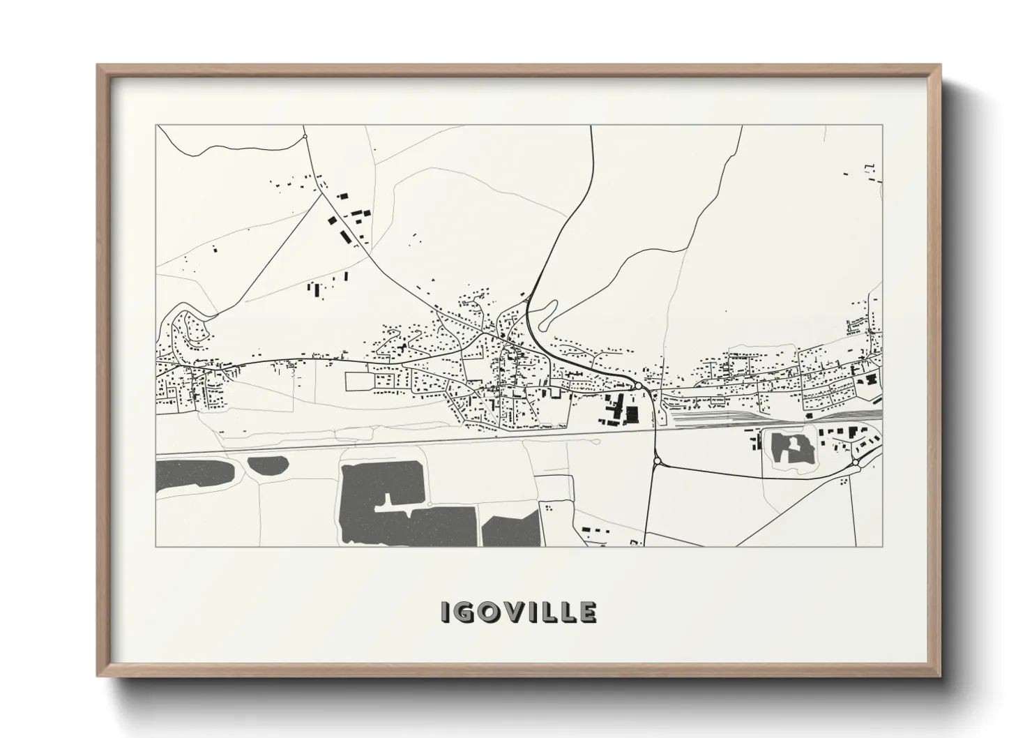 Une affiche de carte sur Igoville