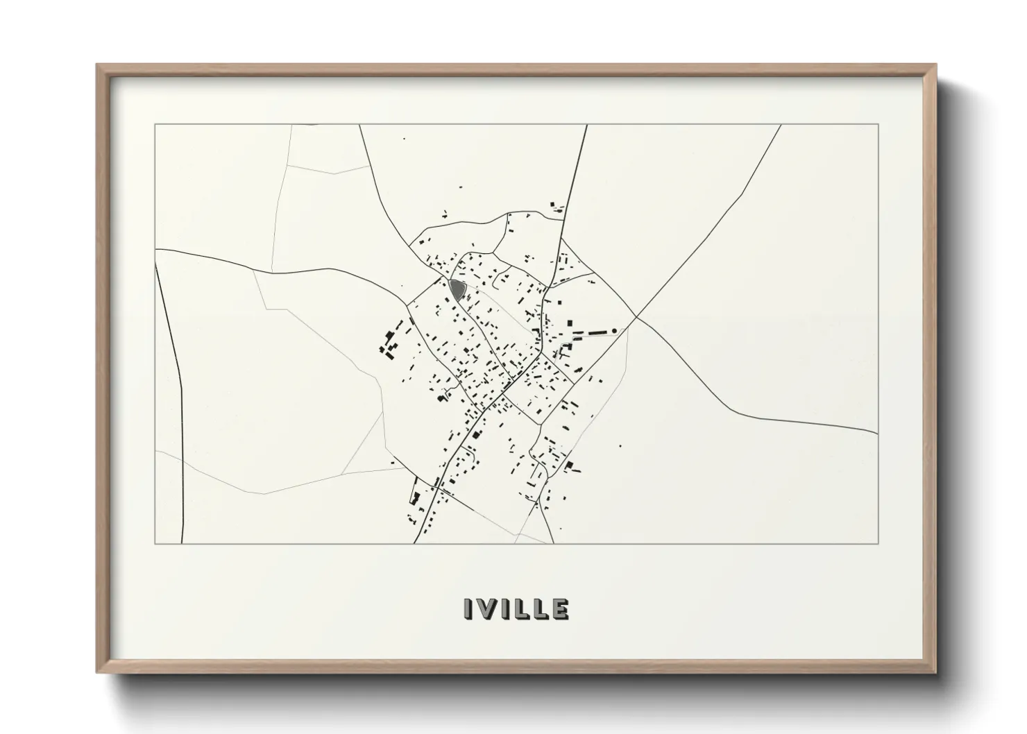 Une affiche de carte sur Iville