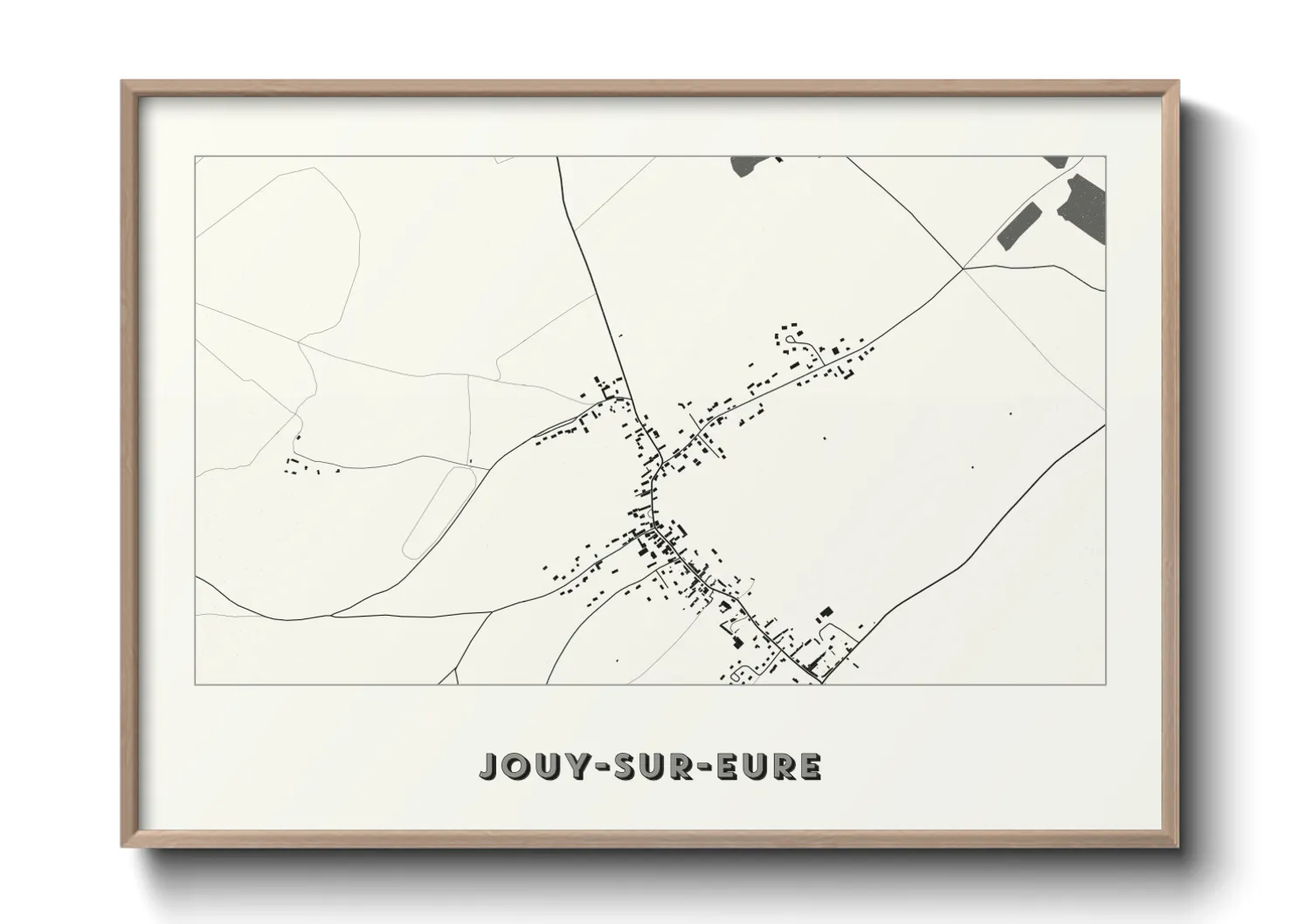 Une affiche de carte sur Jouy-sur-Eure