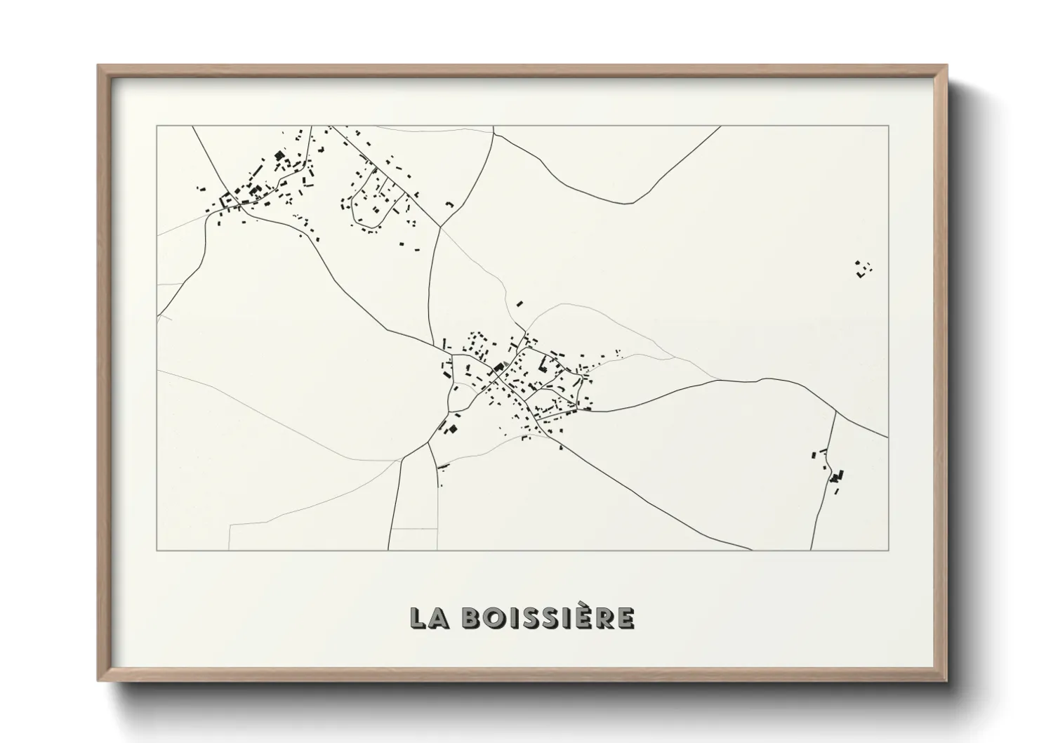 Une affiche de carte sur La Boissière