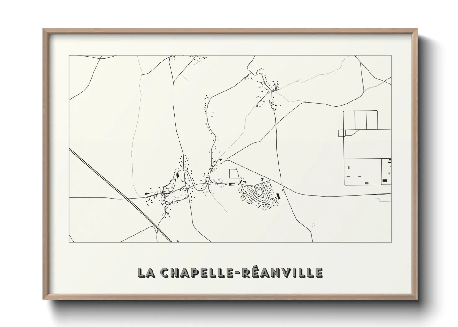 Une affiche de carte sur La Chapelle-Réanville