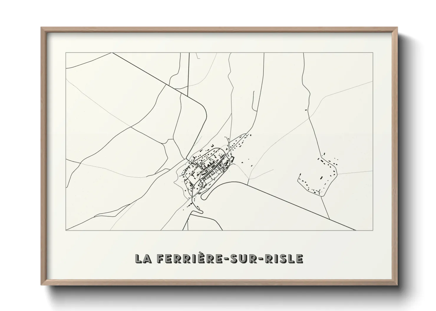 Une affiche de carte sur La Ferrière-sur-Risle