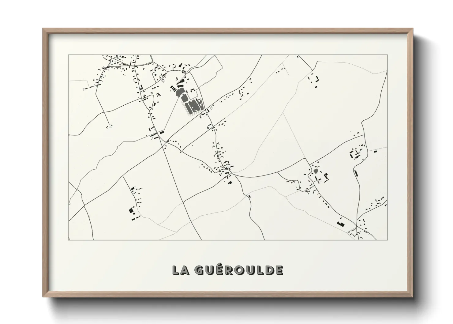Une affiche de carte sur La Guéroulde