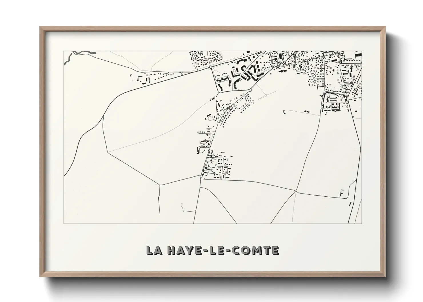 Une affiche de carte sur La Haye-le-Comte