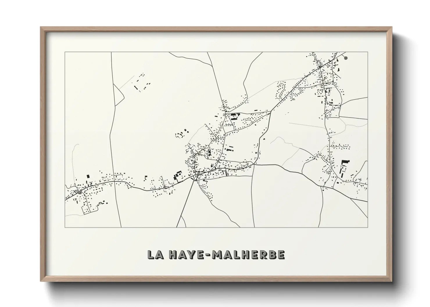 Une affiche de carte sur La Haye-Malherbe