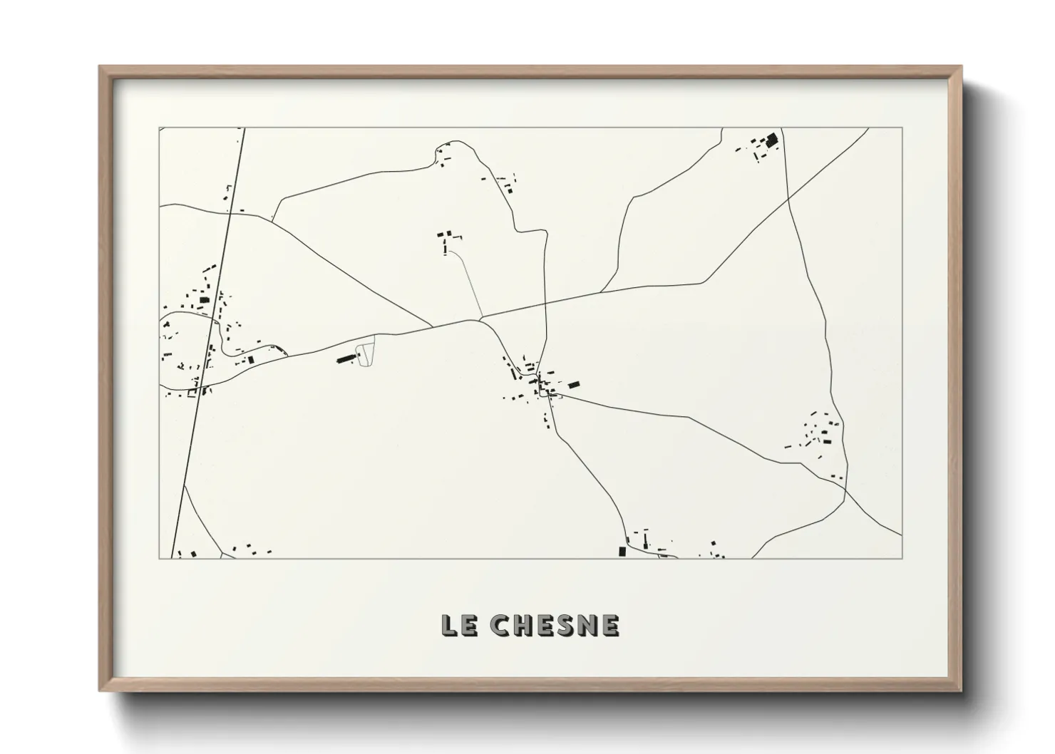 Une affiche de carte sur Le Chesne
