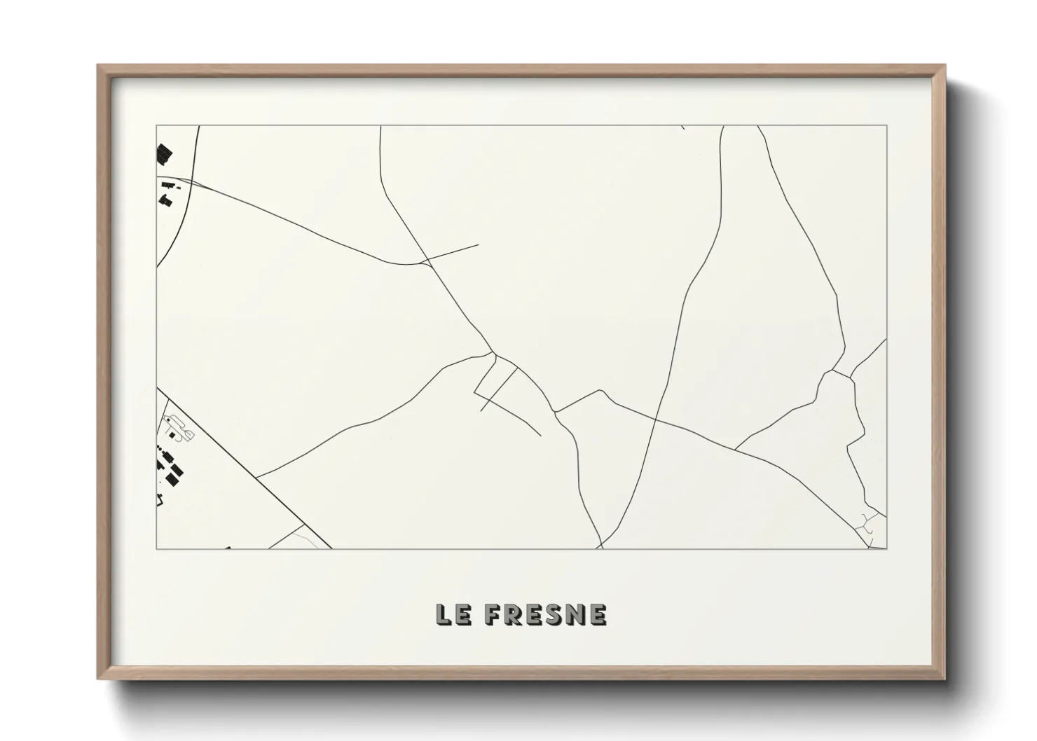 Une affiche de carte sur Le Fresne