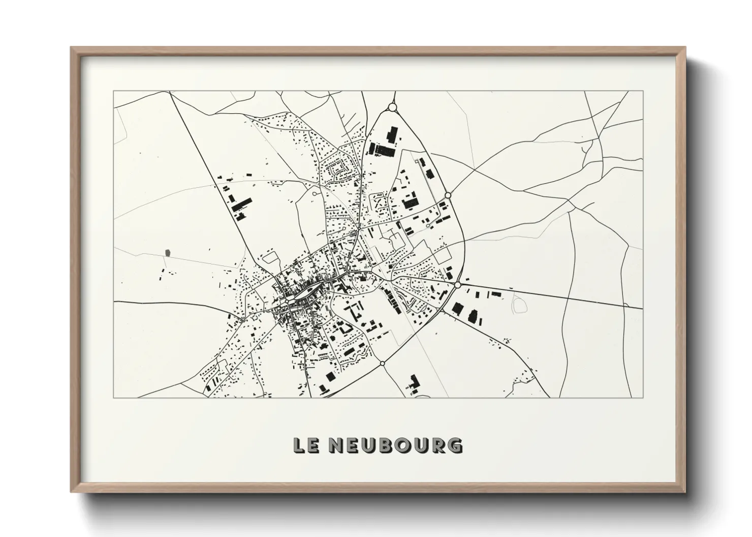 Une affiche de carte sur Le Neubourg