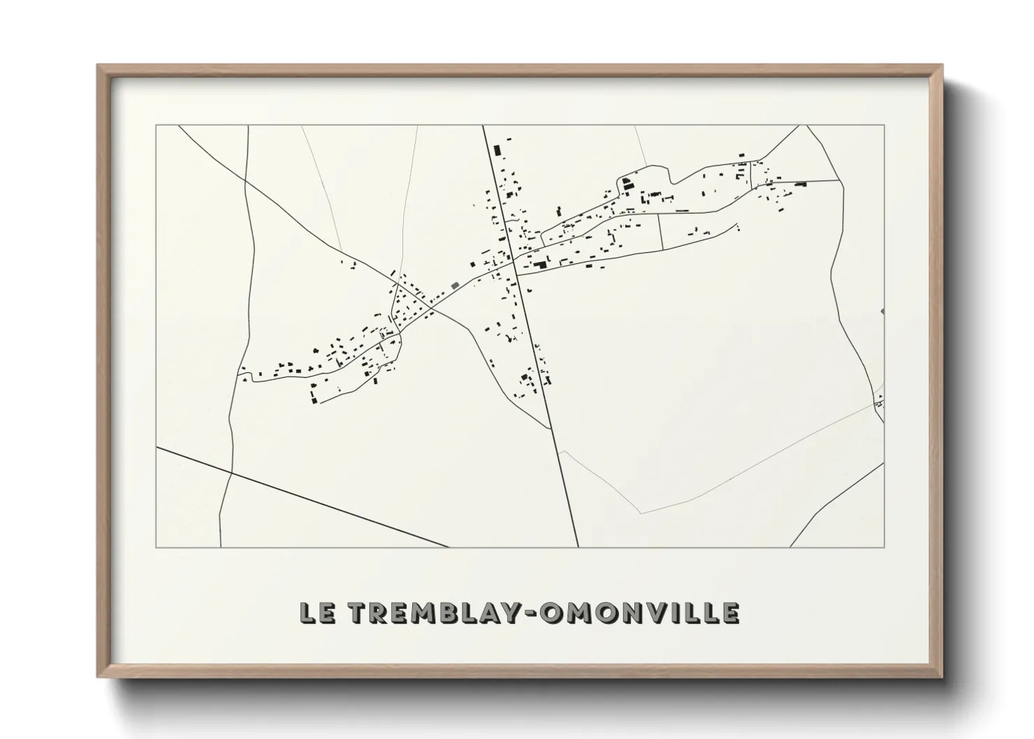 Une affiche de carte sur Le Tremblay-Omonville
