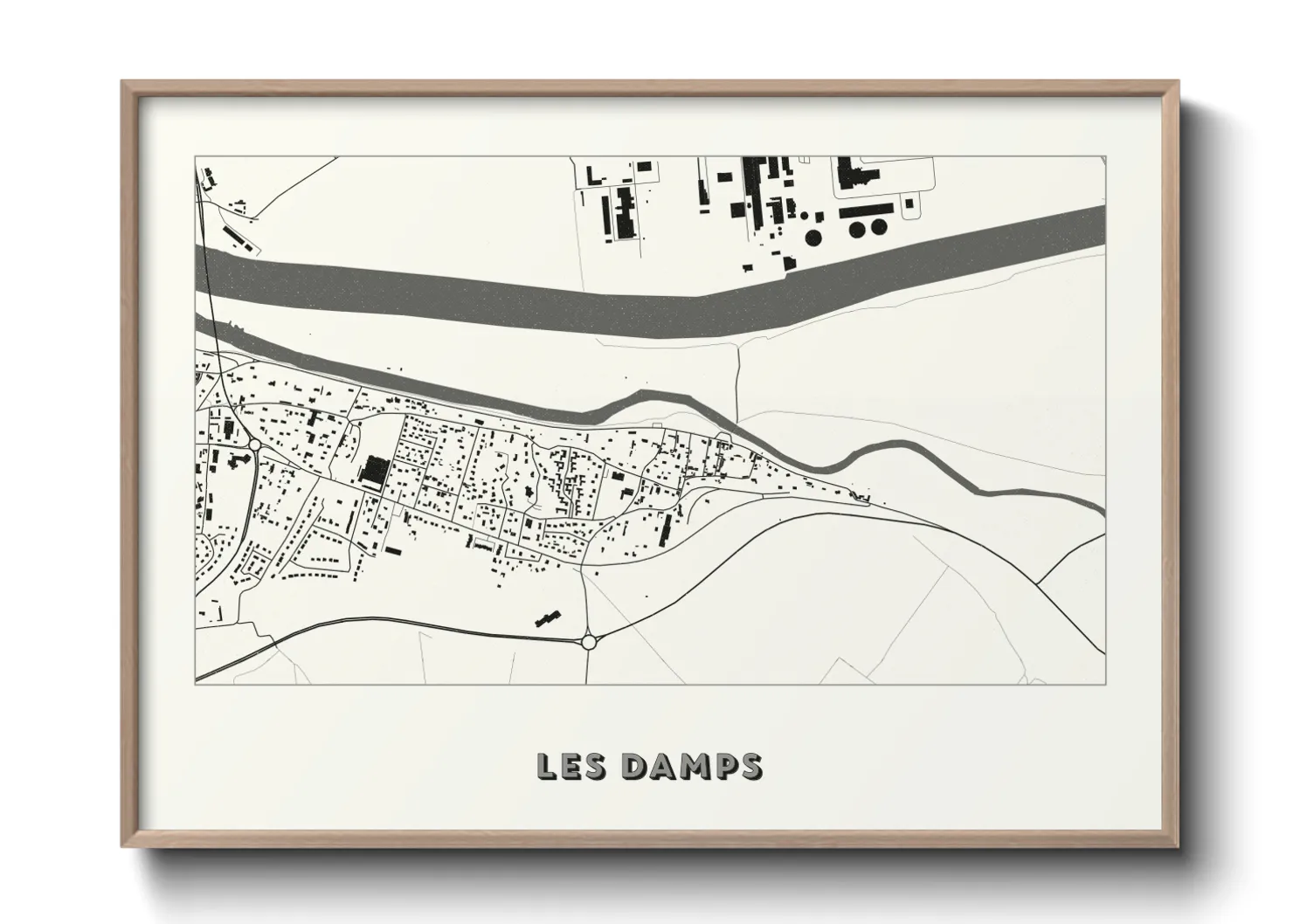 Une affiche de carte sur Les Damps