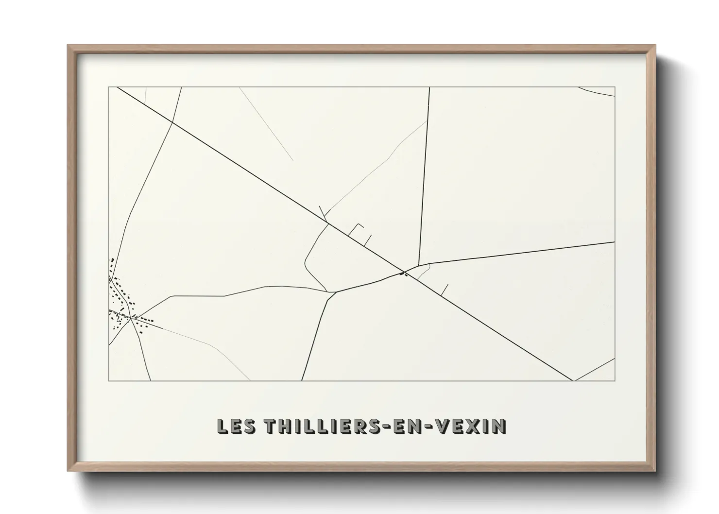 Une affiche de carte sur Les Thilliers-en-Vexin
