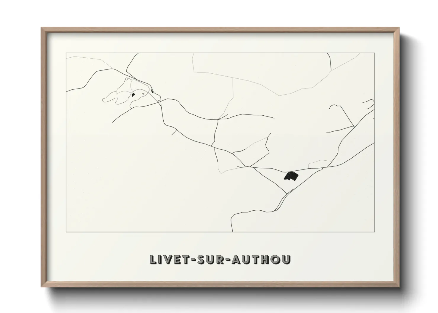 Une affiche de carte sur Livet-sur-Authou