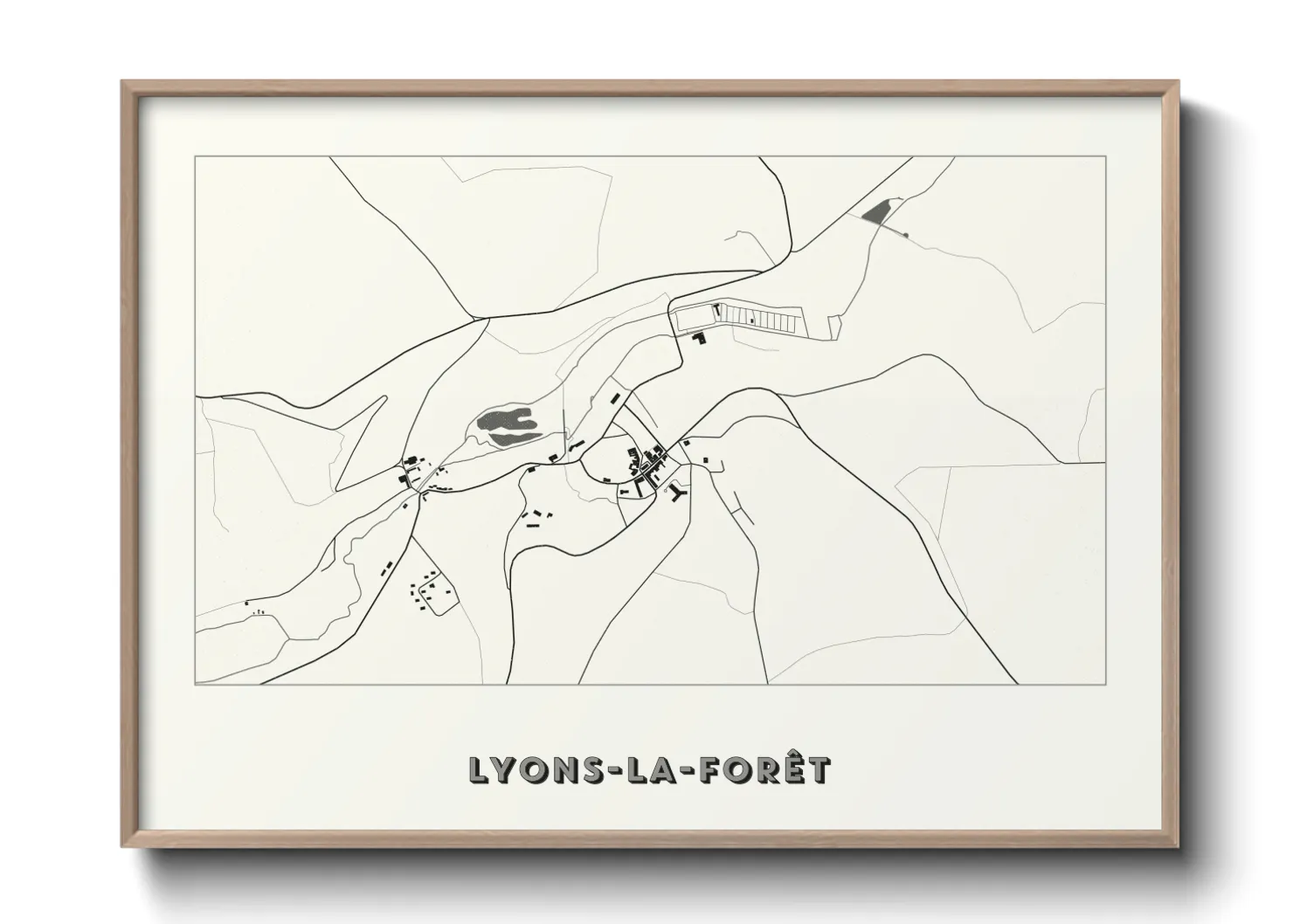 Une affiche de carte sur Lyons-la-Forêt