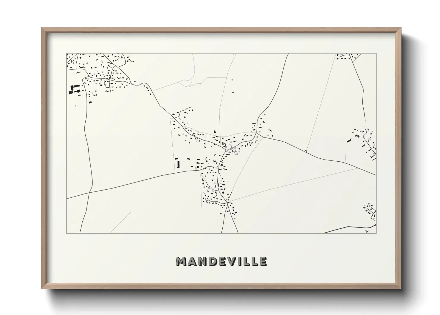 Une affiche de carte sur Mandeville