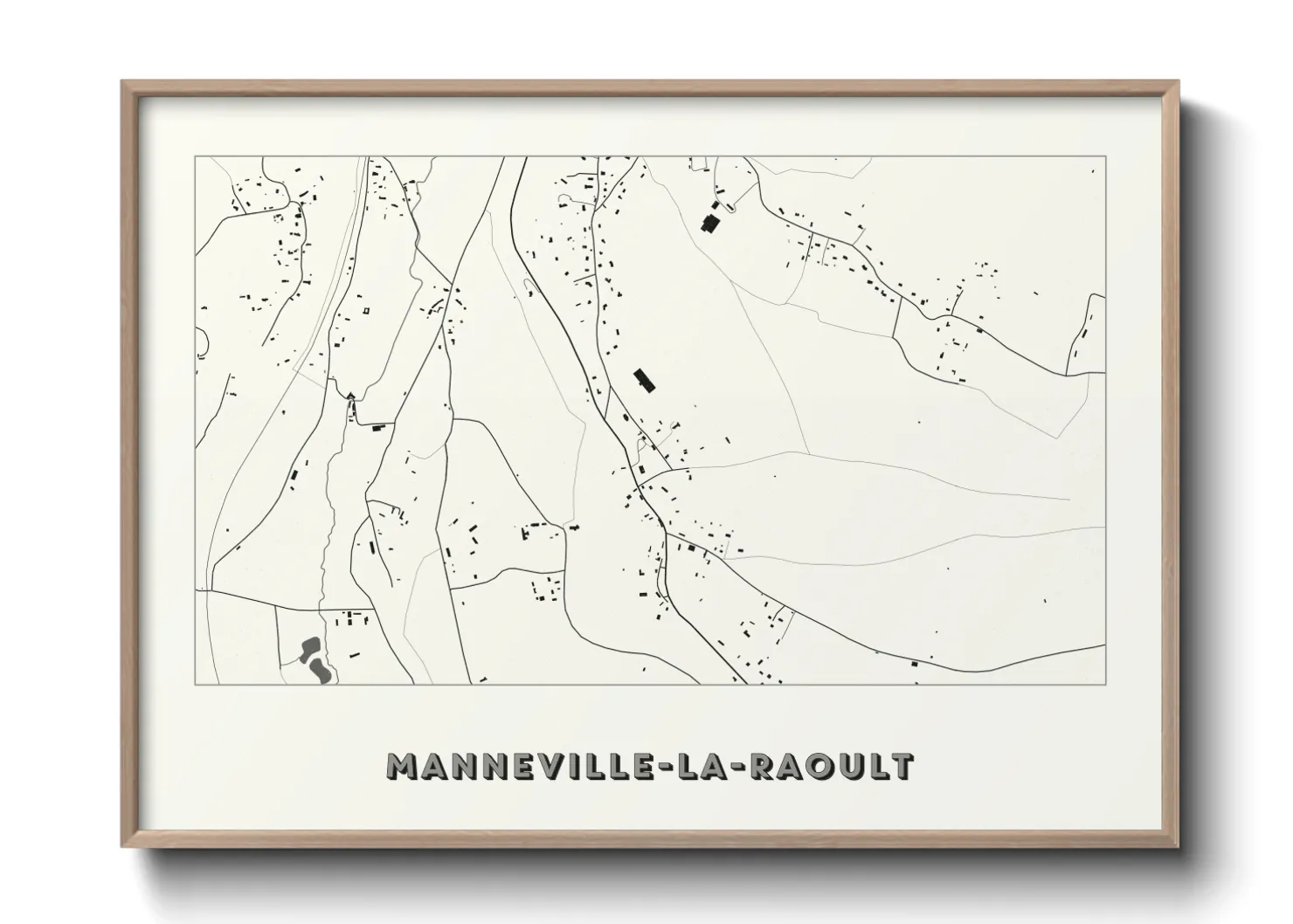 Une affiche de carte sur Manneville-la-Raoult
