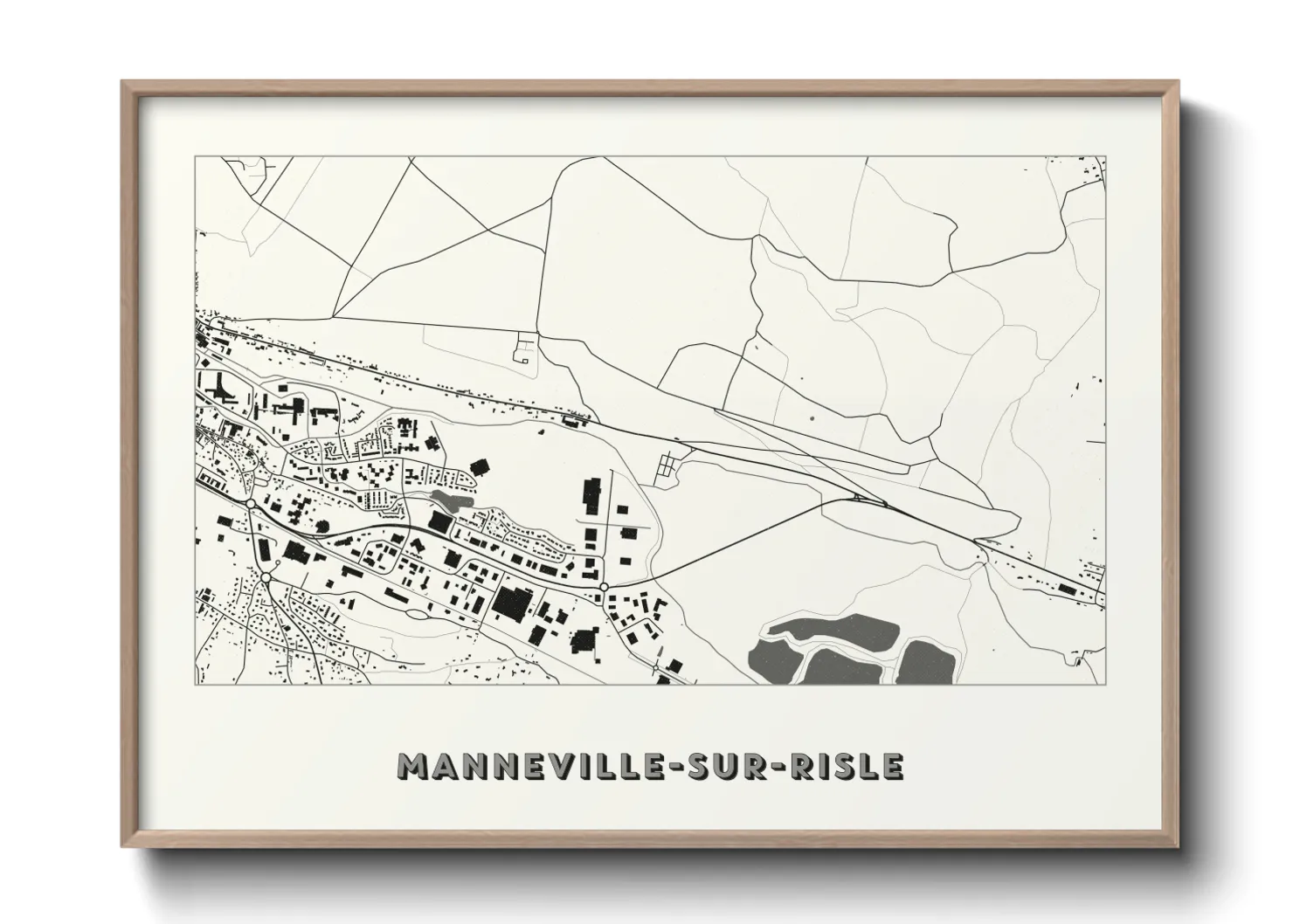 Une affiche de carte sur Manneville-sur-Risle
