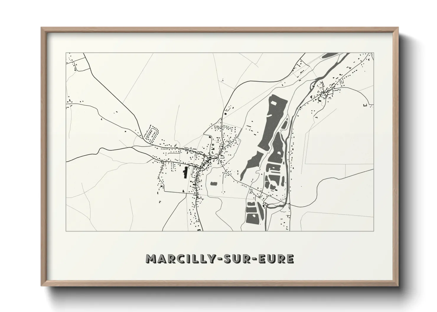 Une affiche de carte sur Marcilly-sur-Eure