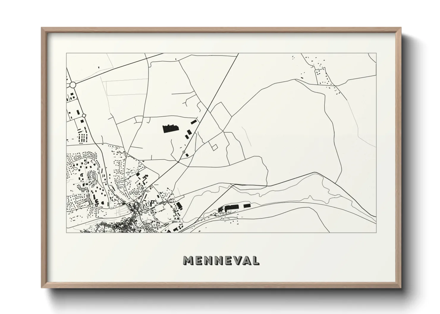 Une affiche de carte sur Menneval