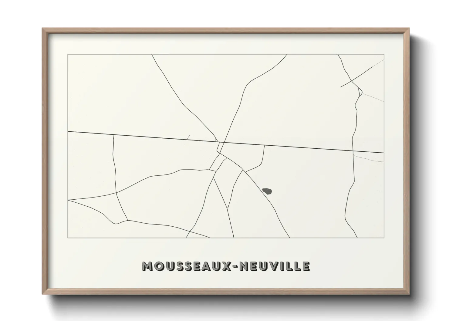 Une affiche de carte sur Mousseaux-Neuville