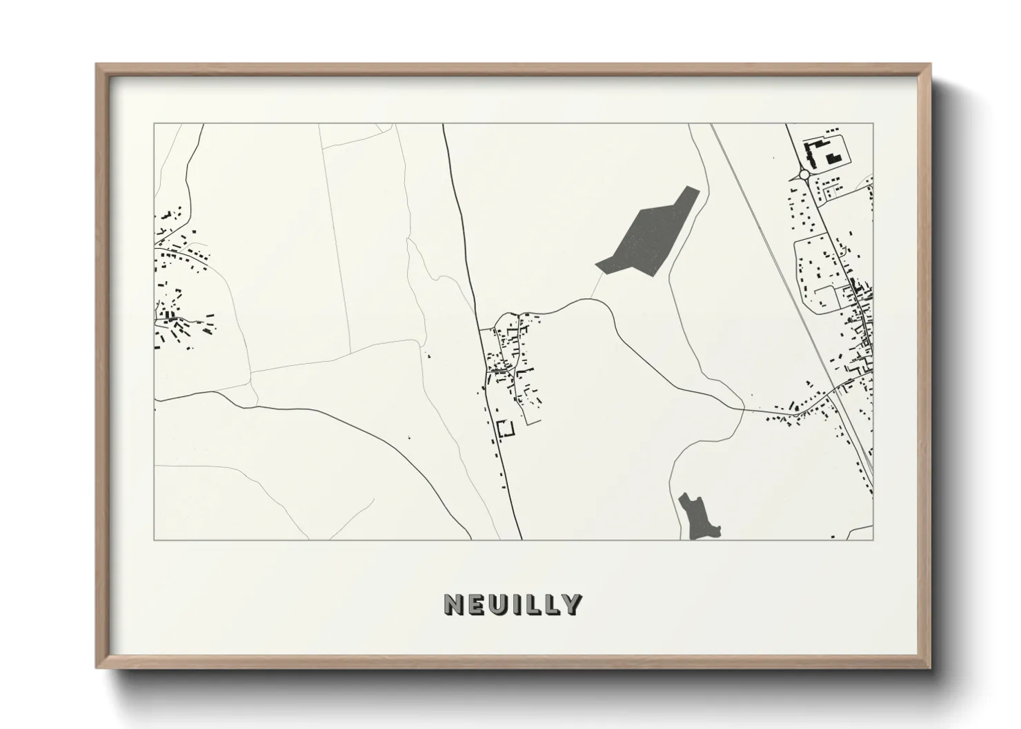 Une affiche de carte sur Neuilly