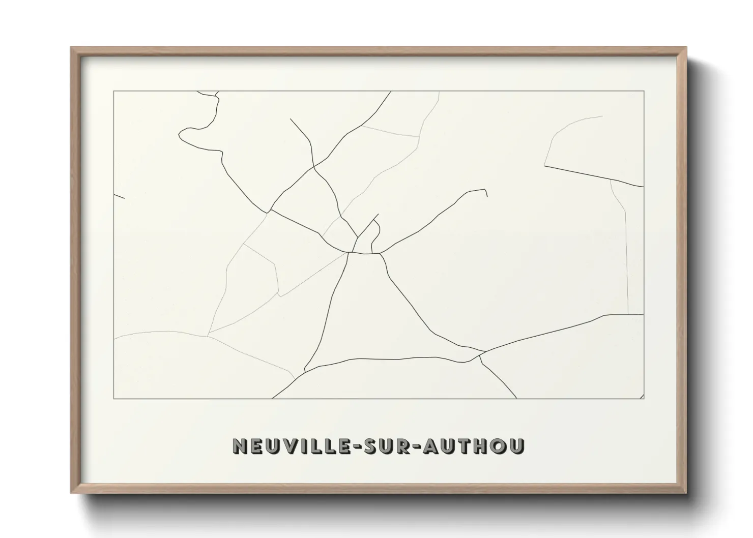 Une affiche de carte sur Neuville-sur-Authou