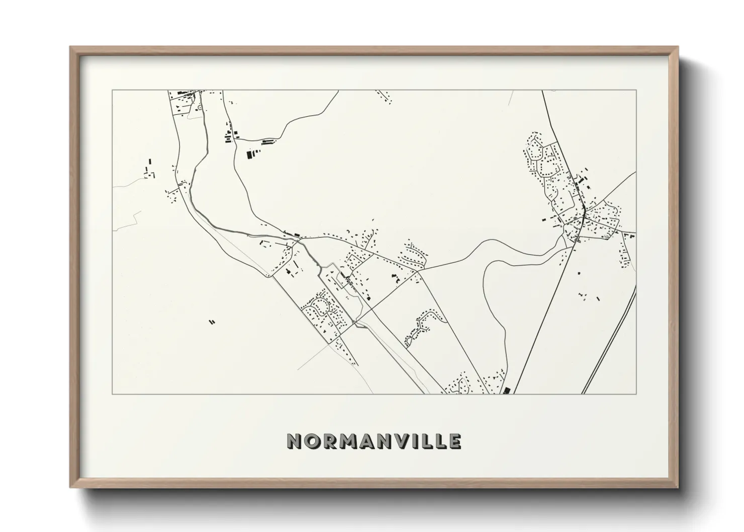 Une affiche de carte sur Normanville