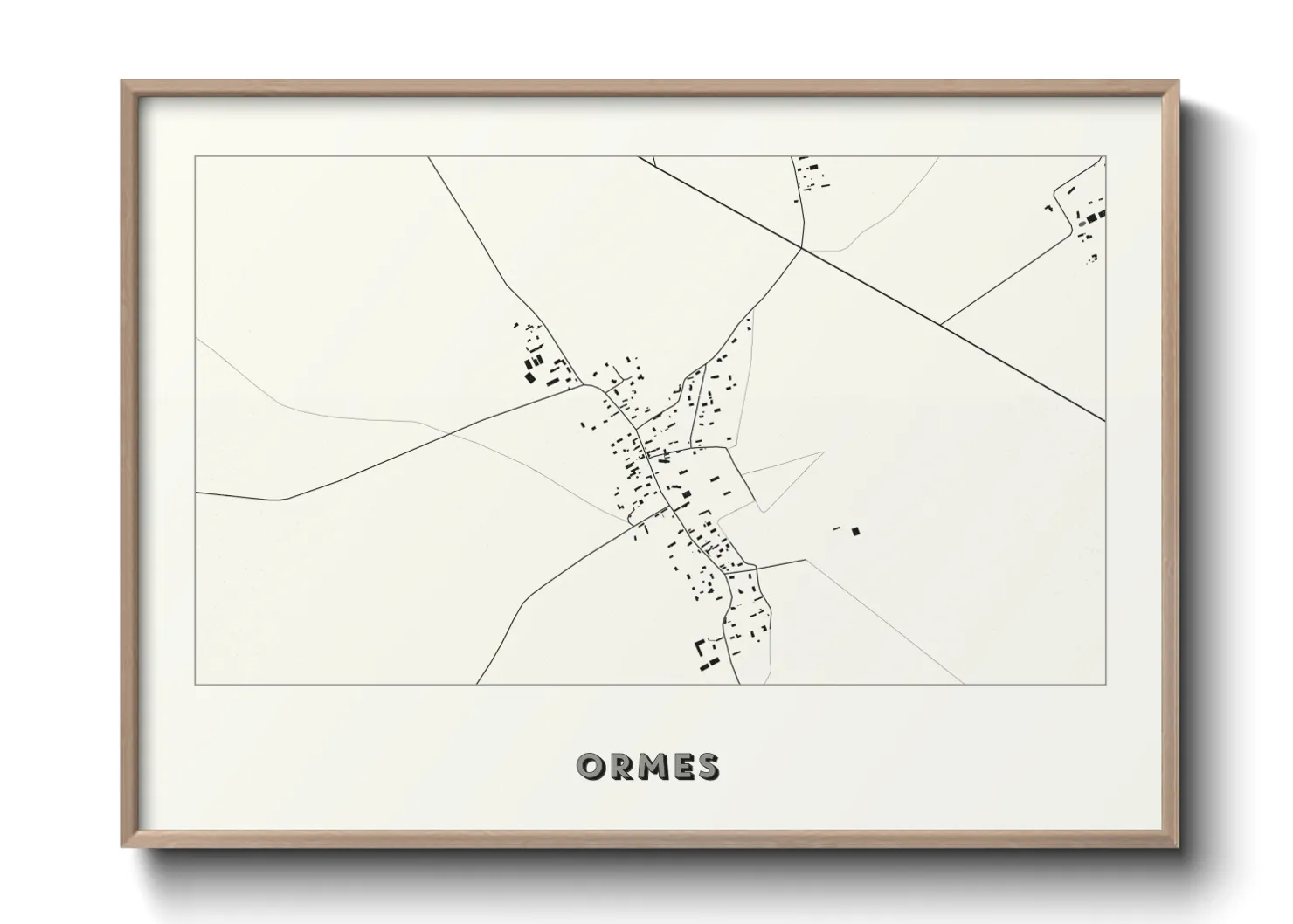 Une affiche de carte sur Ormes