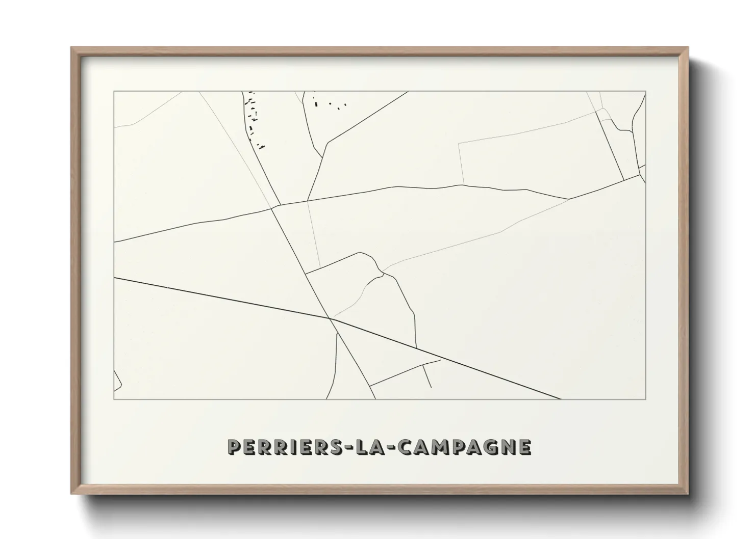 Une affiche de carte sur Perriers-la-Campagne