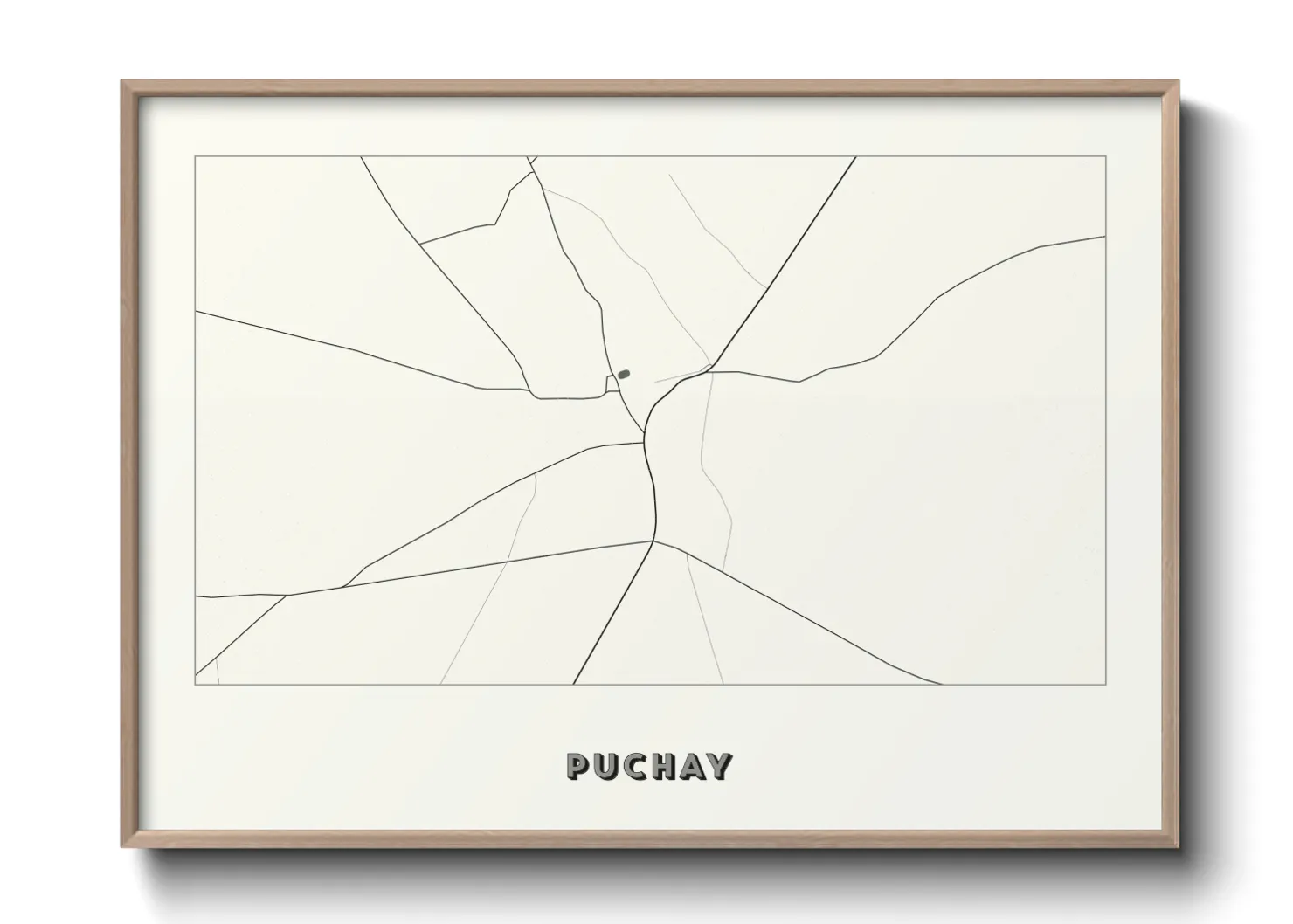 Une affiche de carte sur Puchay