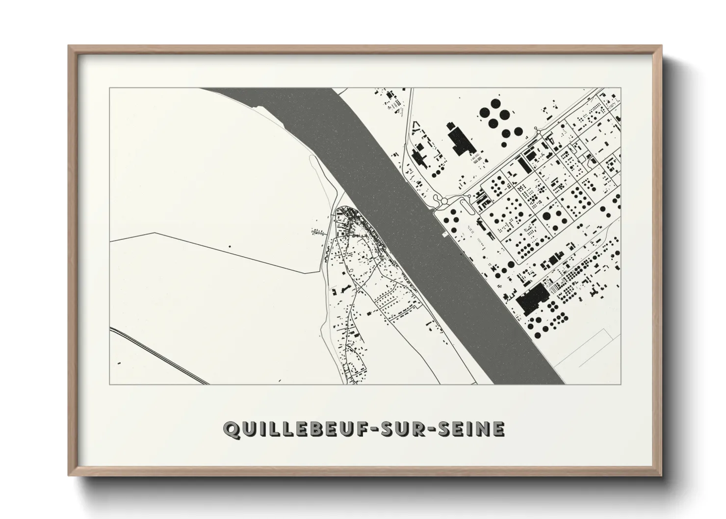 Une affiche de carte sur Quillebeuf-sur-Seine