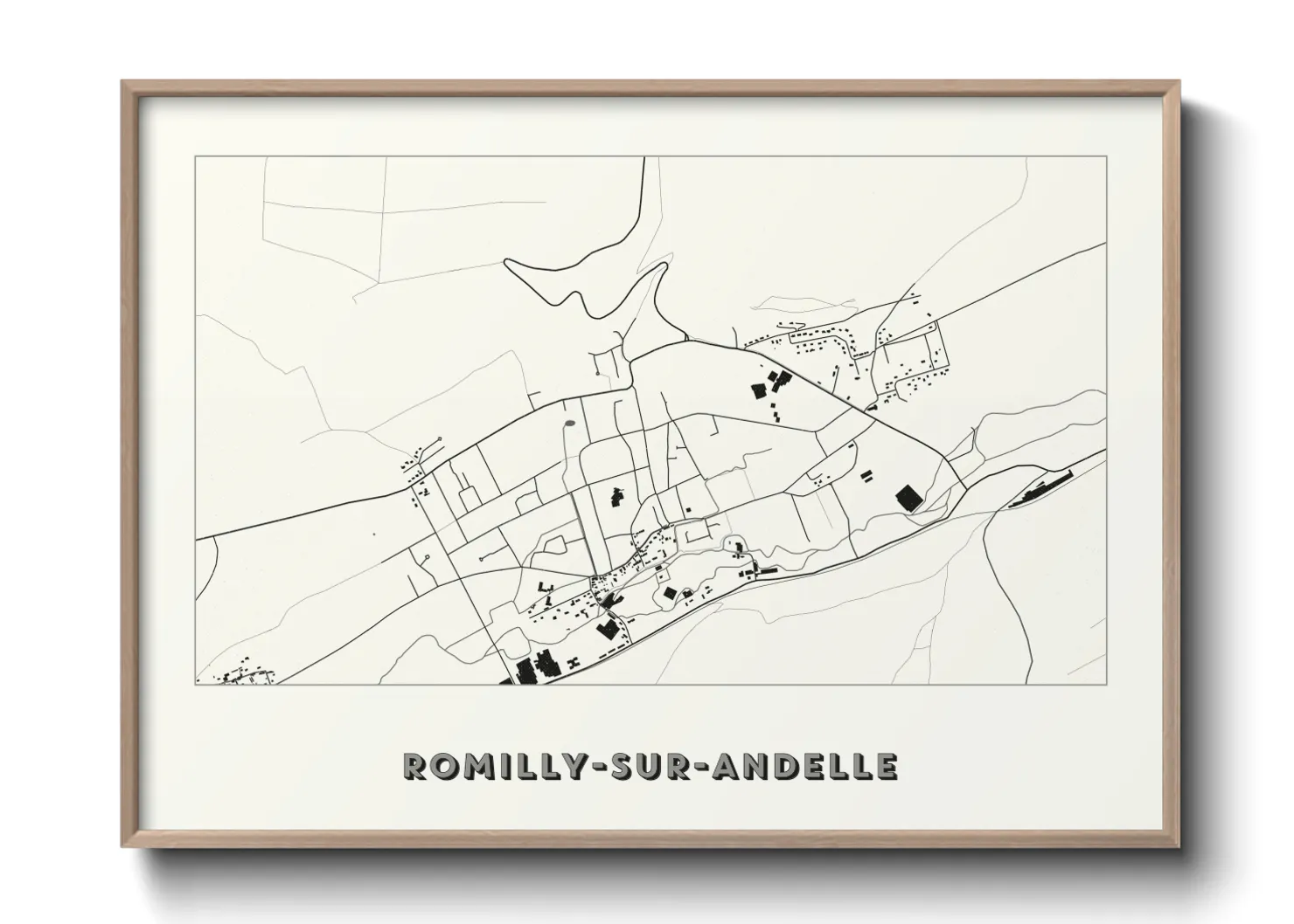 Une affiche de carte sur Romilly-sur-Andelle