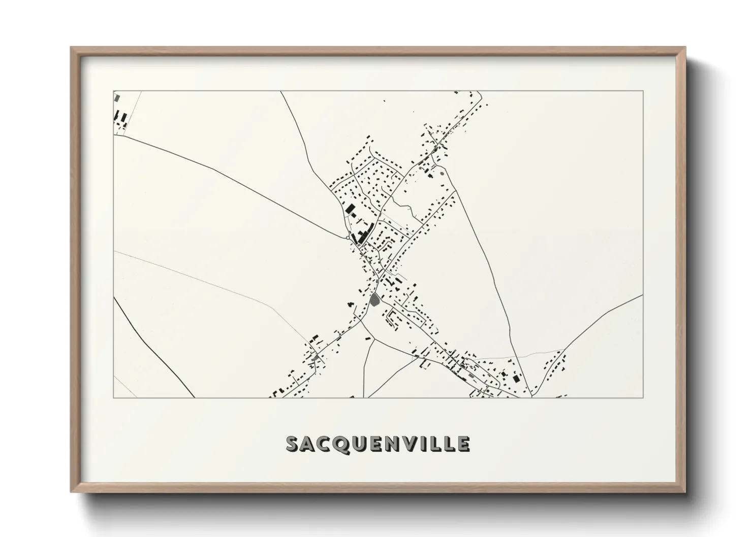Une affiche de carte sur Sacquenville